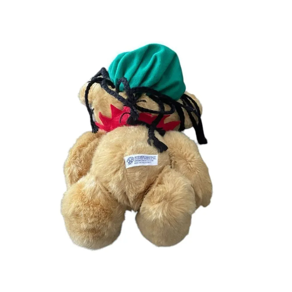 Steven Smith Red Collar Grateful Dead Jointed Rasta Bear Stuffed Plush 12